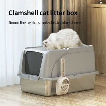 Rubeku Litter Box Hooded Stainless Steel Grey
